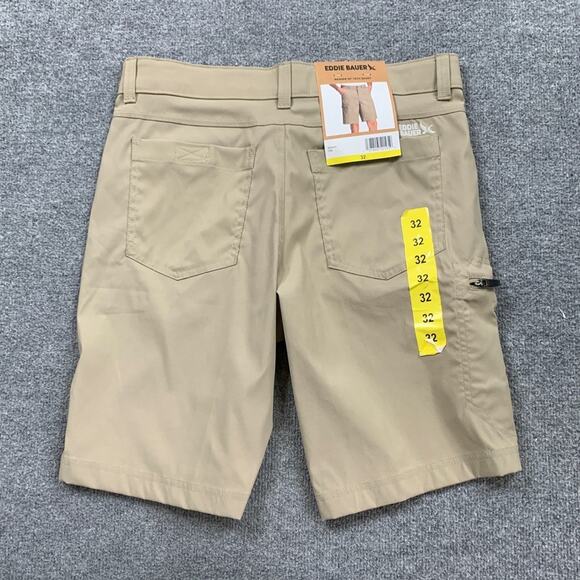 Eddie Bauer Shorts Mens 32 Tan Nylon Blend Rainier 10 in Tech Active Outdoor - Picture 9 of 12